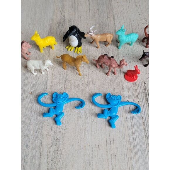 Assorted animal play monkey camel horse deer rabbit toy figure set - Picture 6 of 8